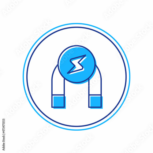 Filled outline Magnet icon isolated on white background. Horseshoe magnet, magnetism, magnetize, attraction. Vector
