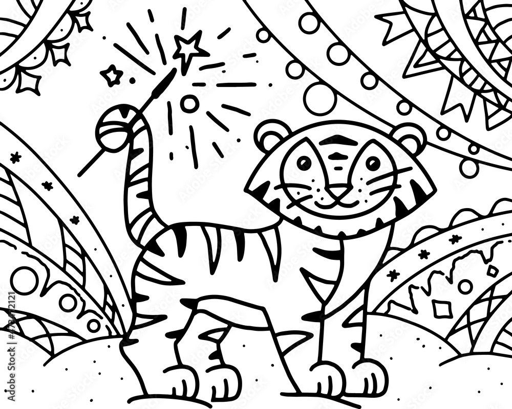 Vector drawing. Children's coloring. Doodle.