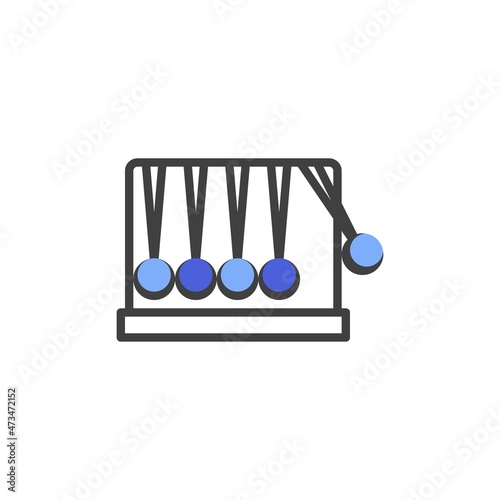 Newton's cradle line icon