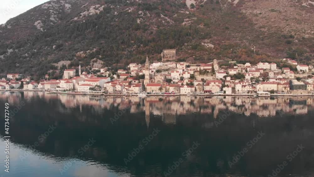 Approaching the city of Perast from the sea