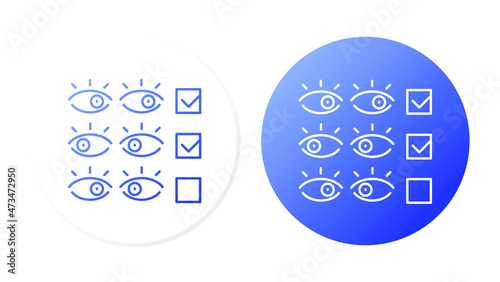 Optometry (check reaction, synchronicity). Line icon concept