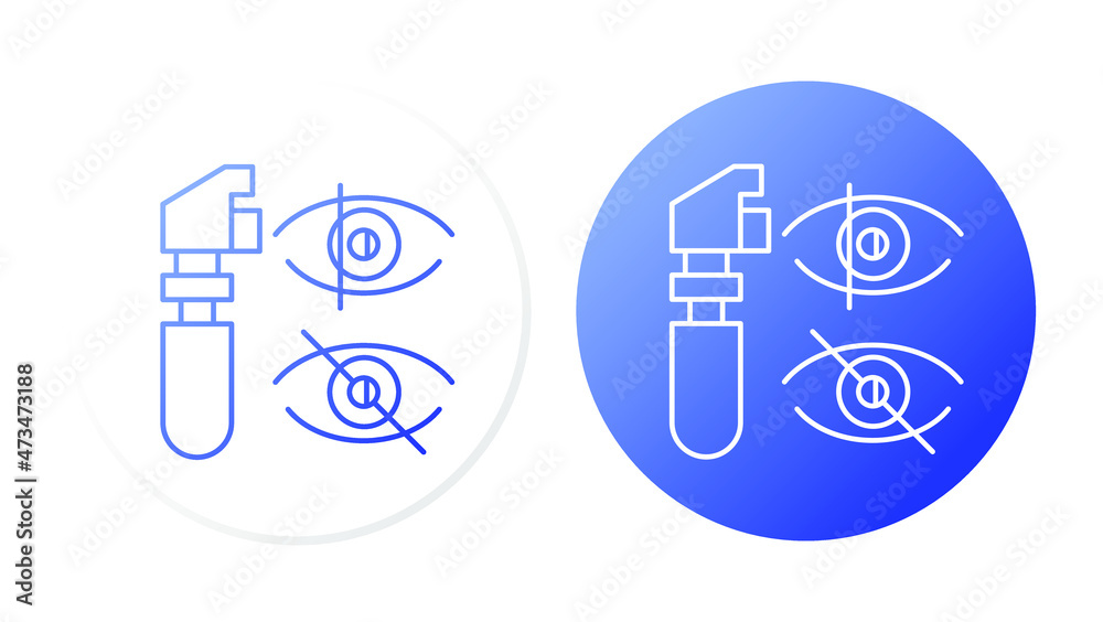 Optometry (Penlight, transilluminator). Line icon concept - obrazy, fototapety, plakaty 