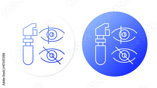 Optometry (Penlight, transilluminator). Line icon concept