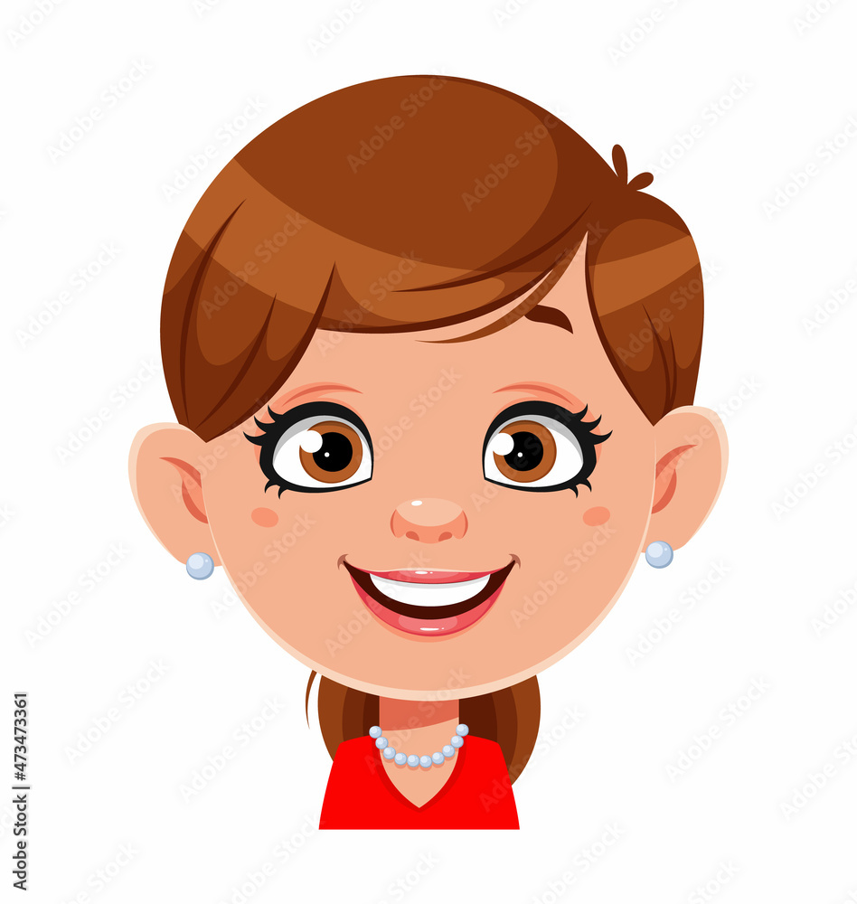 Face expression of pretty woman, cheerful Face expression of pretty woman, cheerful