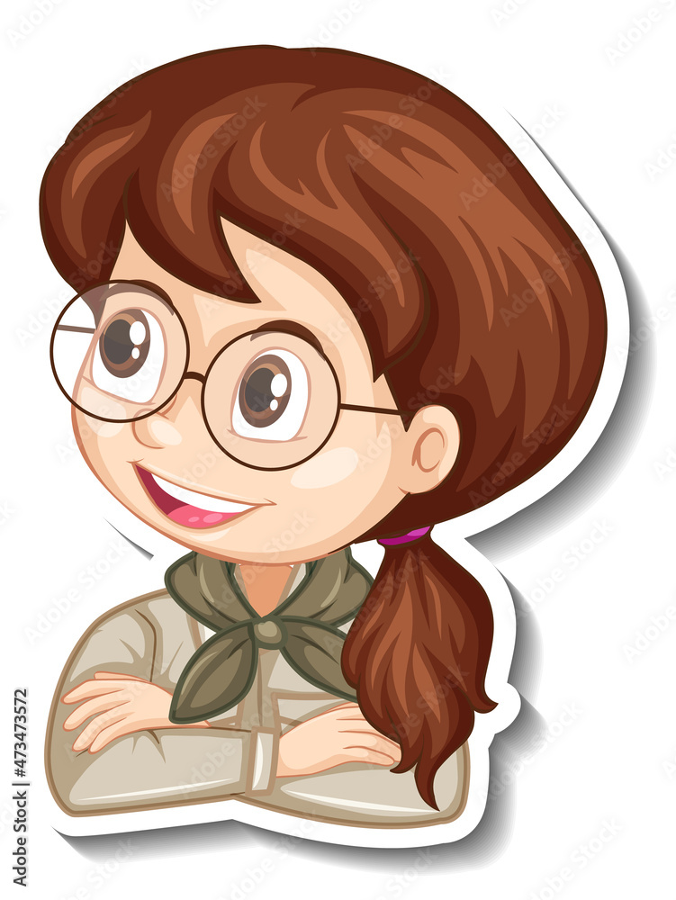 Girl in safari costume cartoon character Girl in safari costume cartoon character