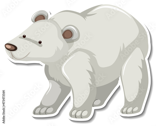 Polar bear animal cartoon sticker