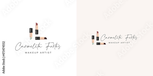 Logo design with lipsticks