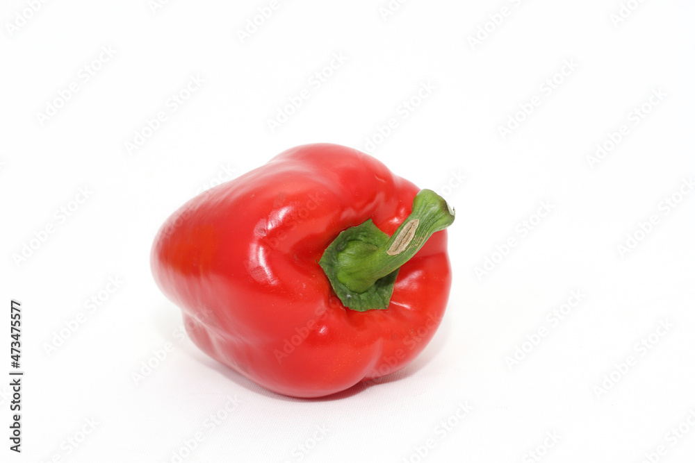 organic red sweet bell pepper isolated on white background organic red sweet bell pepper isolated on white background