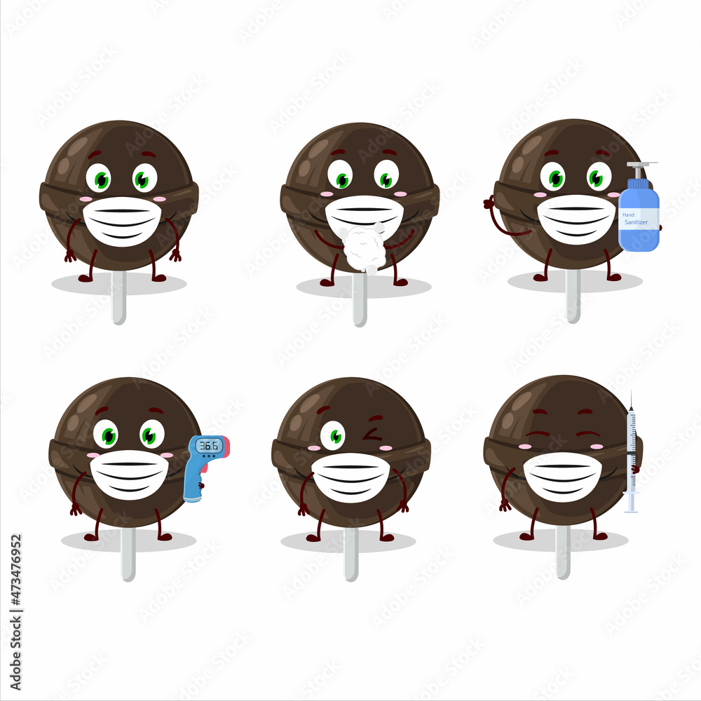 A picture of sweet chocolate lolipop cartoon design style keep staying healthy during a pandemic A picture of sweet chocolate lolipop cartoon design style keep staying healthy during a pandemic