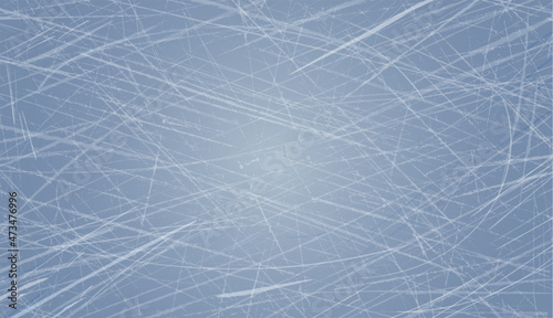 Rink surface texture. Winter background with blue ice. Hockey field, skating arena wallpaper. Vector illustration