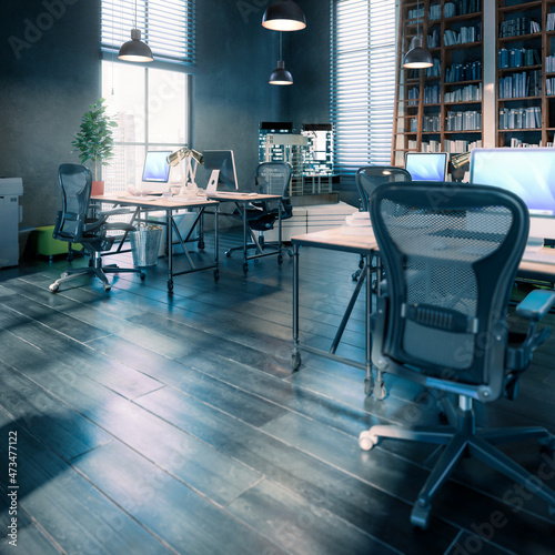 Administration & Planning Office In Design (selective focus) - 3D Visualization