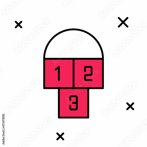 Filled outline Hopscotch icon isolated on white background. Children asphalt coating drawing. Vector