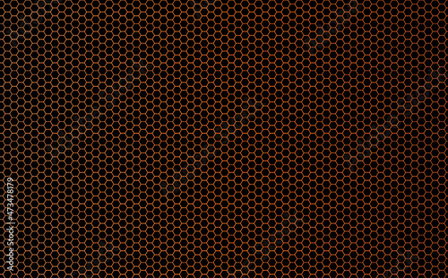 Abstract pattern honeycomb. Fire modern technological background. Bright glow from the hexagon for web banners, blogs, posters, postcards, cover design.
