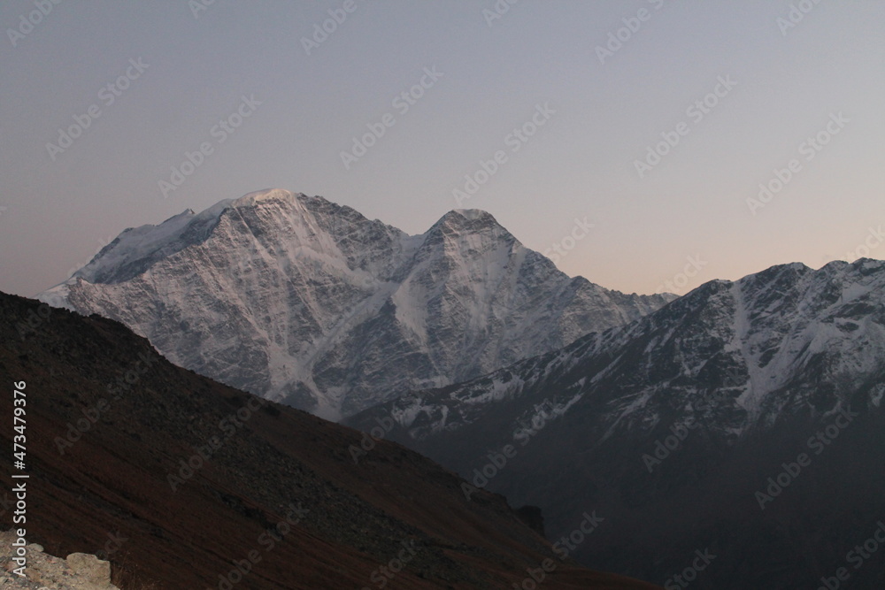 mountains in the snow