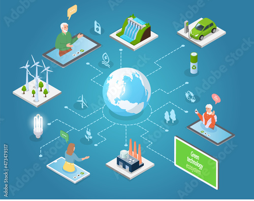 People communicate online. Virtual meeting or conference via social media. Chatting by videochat, videoconferencing using green technology. Online communication via Internet, social network