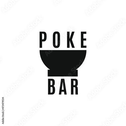 Poke Bowl Logo for Restaurant Vector Design Element. Healthy food menu.