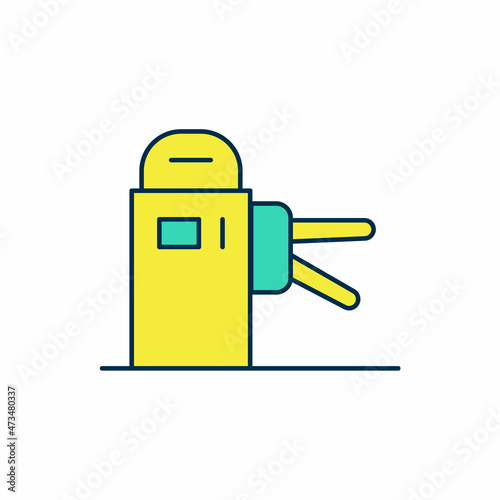Filled outline Turnstile icon isolated on white background. Vector