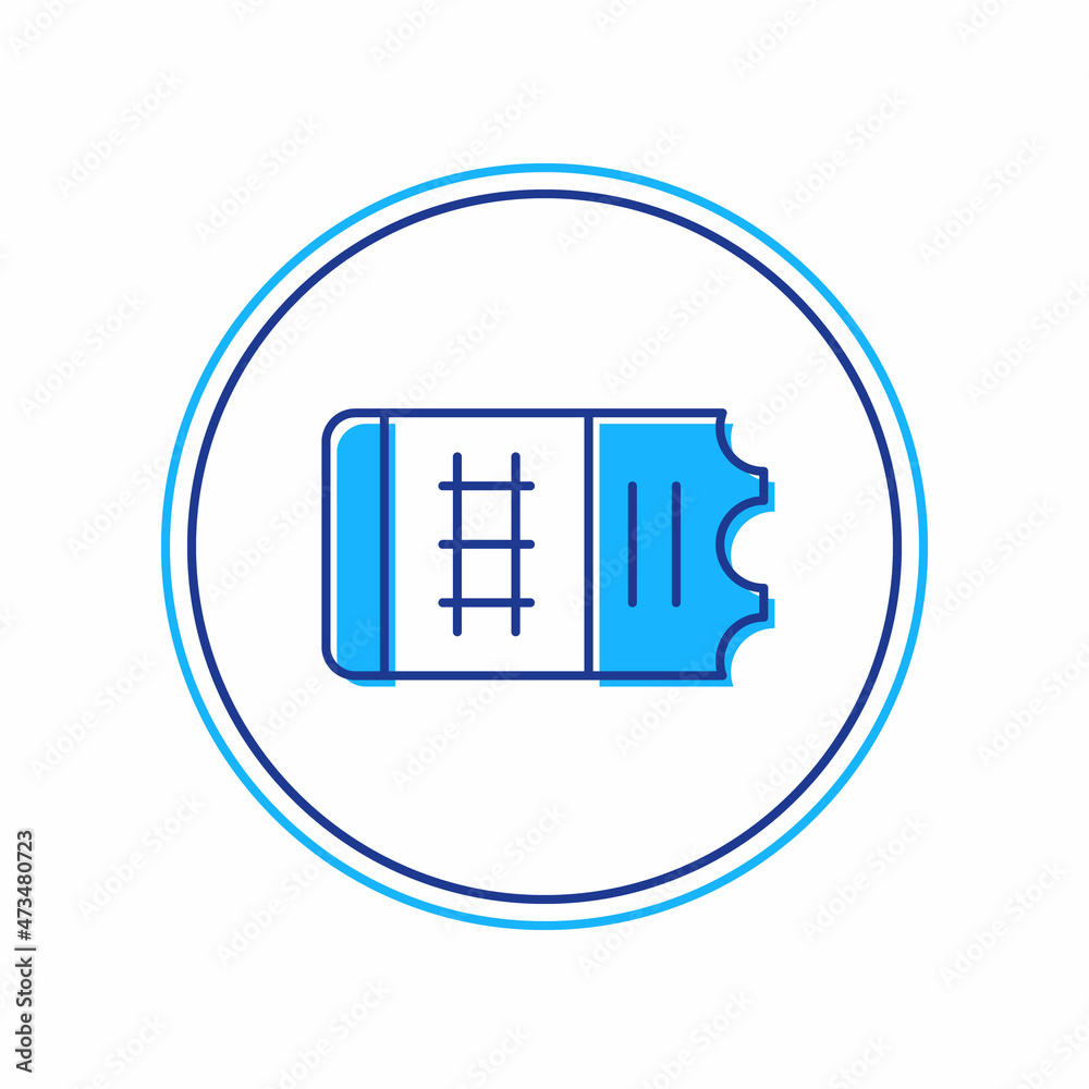 Filled outline Train ticket icon isolated on white background. Travel by railway. Vector Filled outline Train ticket icon isolated on white background. Travel by railway. Vector
