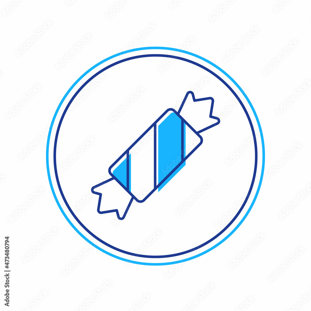 Filled outline Candy icon isolated on white background. Merry Christmas and Happy New Year. Vector Filled outline Candy icon isolated on white background. Merry Christmas and Happy New Year. Vector
