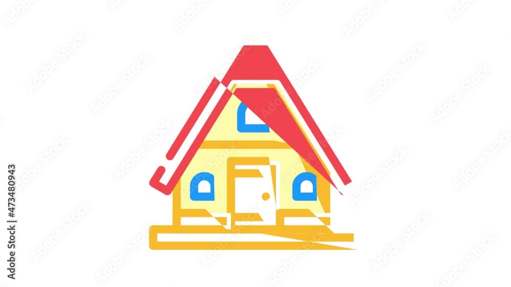 mountain house animated color icon mountain house sign. isolated on white background mountain house animated color icon mountain house sign. isolated on white background
