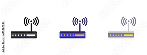 Wifi router icon. Vector image.