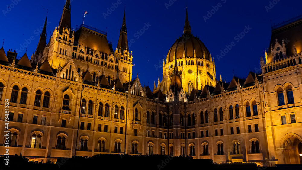 
The Hungarian Parliament in the night light