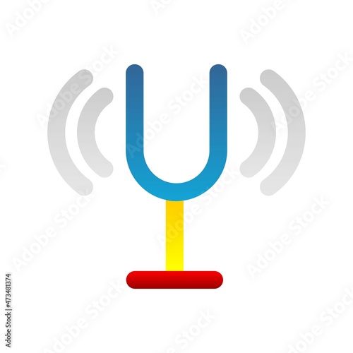 Tuning Fork Flat Gradient Vector Icon Design