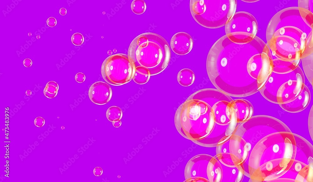 Soap bubbles cartoon 3d render illustration. Data security concept, ai protection technologies for company, business, corporation, cover, banner.