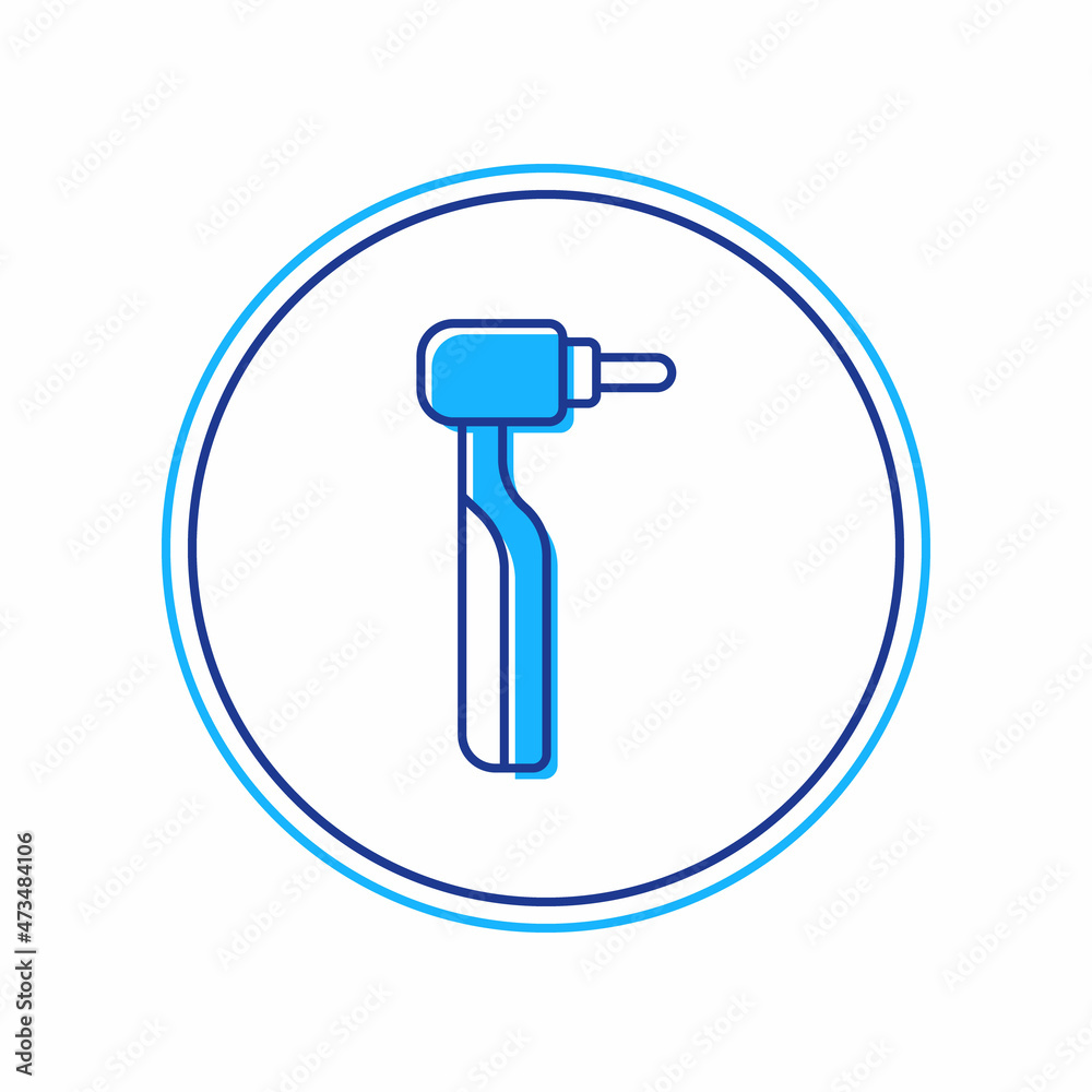 Filled outline Tooth drill icon isolated on white background. Dental handpiece for drilling and grinding tools. Vector Filled outline Tooth drill icon isolated on white background. Dental handpiece for drilling and grinding tools. Vector
