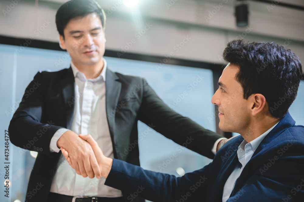 business people are shaking hand for job interview, handshake for successful to join a work business people are shaking hand for job interview, handshake for successful to join a work