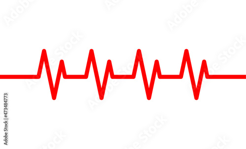 Cardiogram and pulse on monitor. Heartbeat line. Icons of heart beat. Ecg on graph. Electrocardiogram with healthy rhythm, cardio attack, ischemia, infarction and death. Symbol for cardiac. Vector