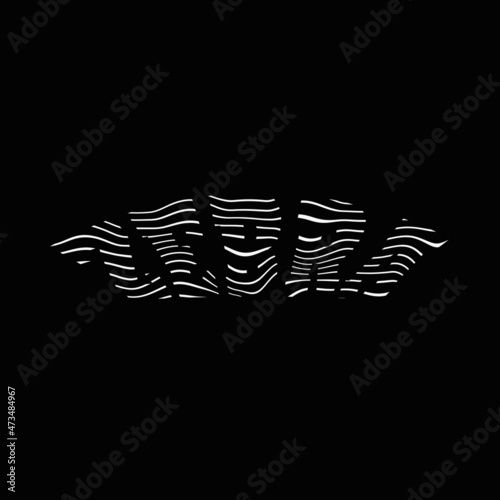 Design for the text ZEBRA with same texture on black background