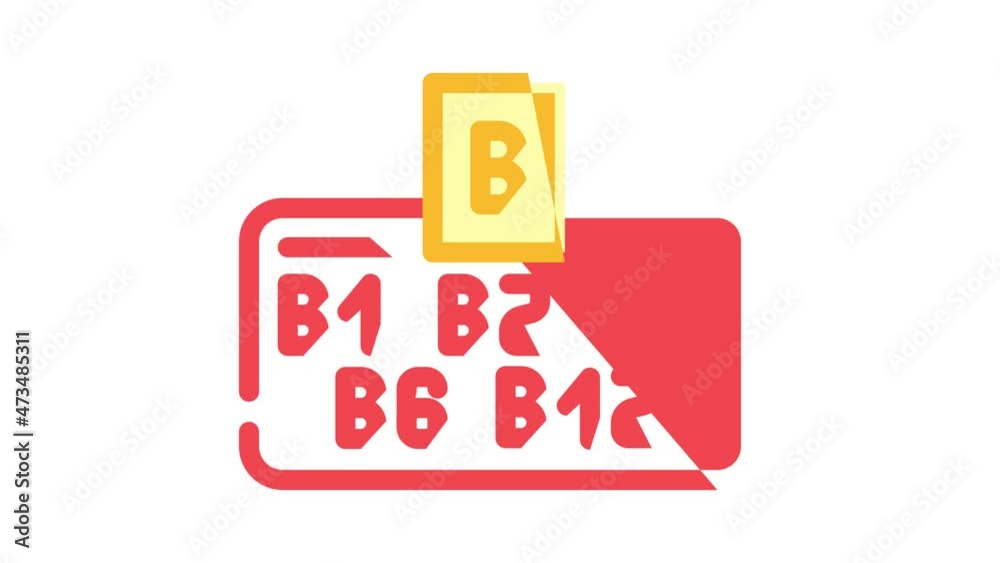 vitamin b group animated color icon vitamin b group sign. isolated on white background vitamin b group animated color icon vitamin b group sign. isolated on white background