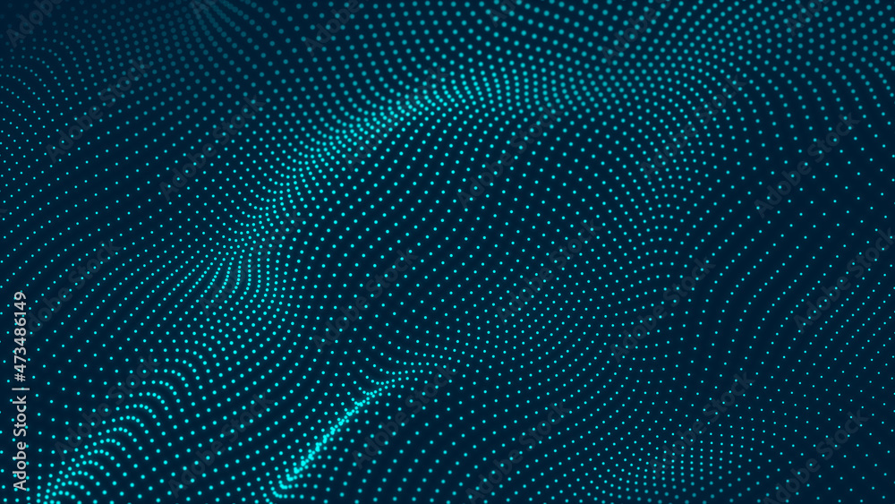 Colored music surface. Beautiful curved wave on a dark background. Digital technology background. 3D Colored music surface. Beautiful curved wave on a dark background. Digital technology background. 3D