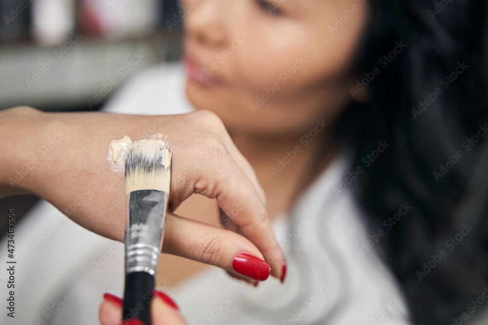 Image of process makeup procedure is room indoors