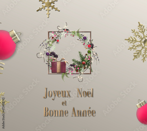 Christmas greeting template in French