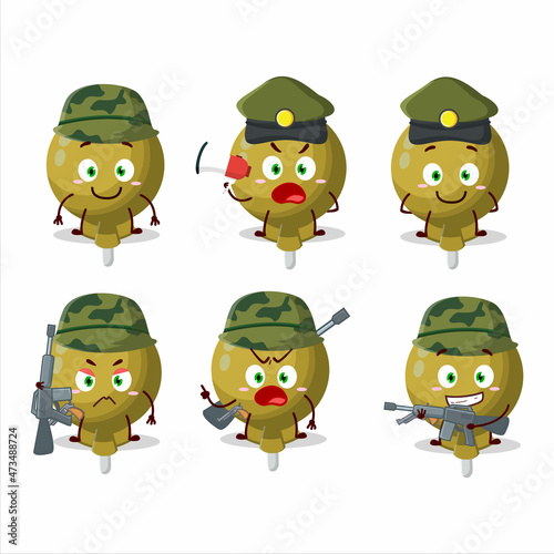 A charming soldier yellow lolipop wrapped cartoon picture bring a gun machine