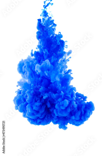 Blue ink color splash
