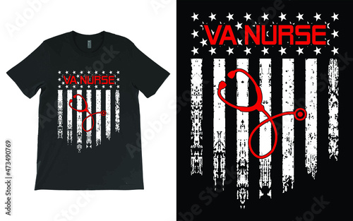 VA Nurse USA T-Shirt, Military Veteran Nursing Shirt, Nurse gift, Nursing Student Shirt, Future Nurse.