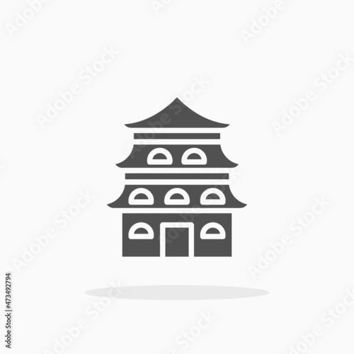 Chinese Temple icon. Solid or glyph style. Vector illustration. Enjoy this icon for your project.