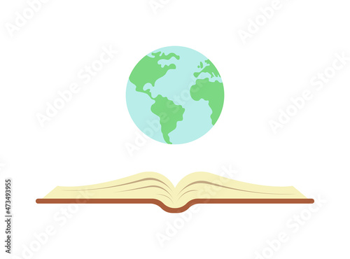 Open book and the planets. Education concept.