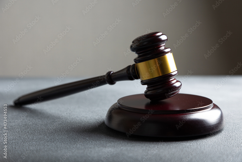 Judge's gavel on dark background, top view. Law concept Judge's gavel on dark background, top view. Law concept