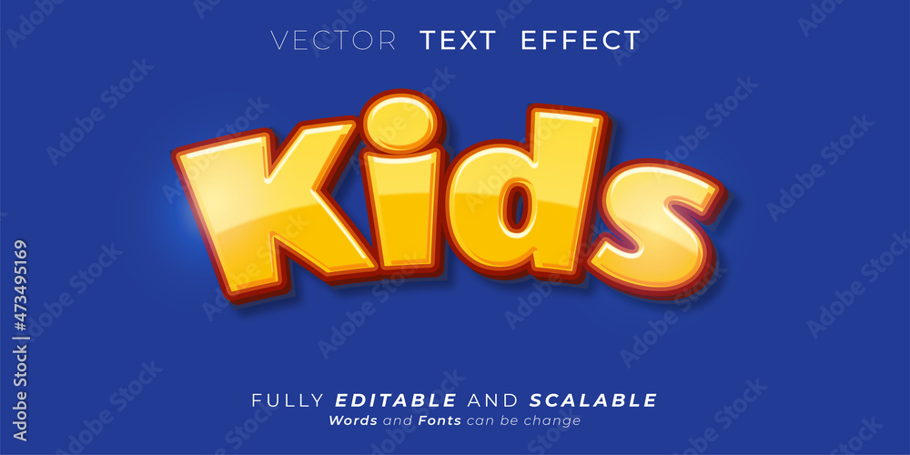 Obraz premium Editable text effect - Kids text style concept