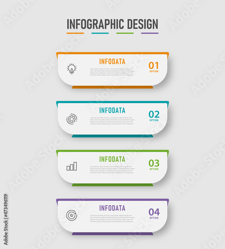 infographic design presentation business template with 4 options