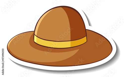 A sticker template with a floppy hat isolated