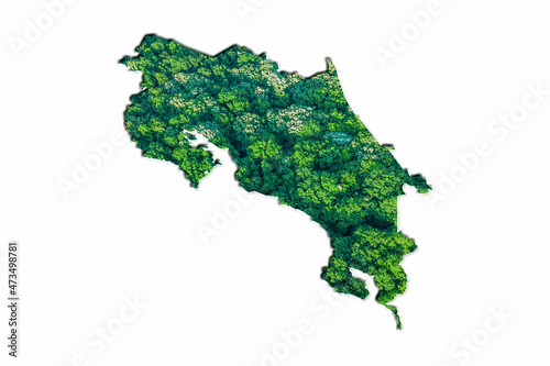 Green Forest Map of Costa Rica
