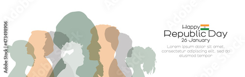 Happy Republic Day banner. Card with place for text.