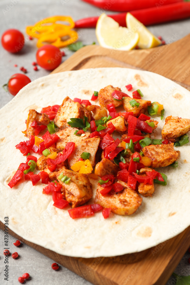 Concept of tasty food with taco close up Concept of tasty food with taco close up