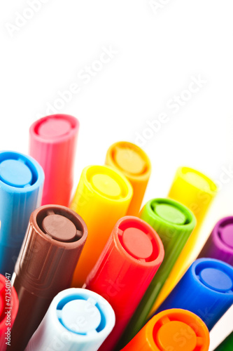 colorful markers isolated