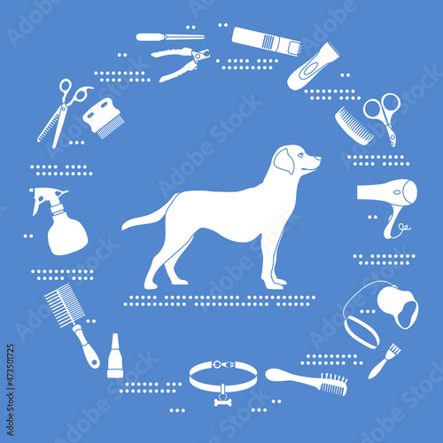 Vector Pet Animal Dog Grooming Shearing Labrador